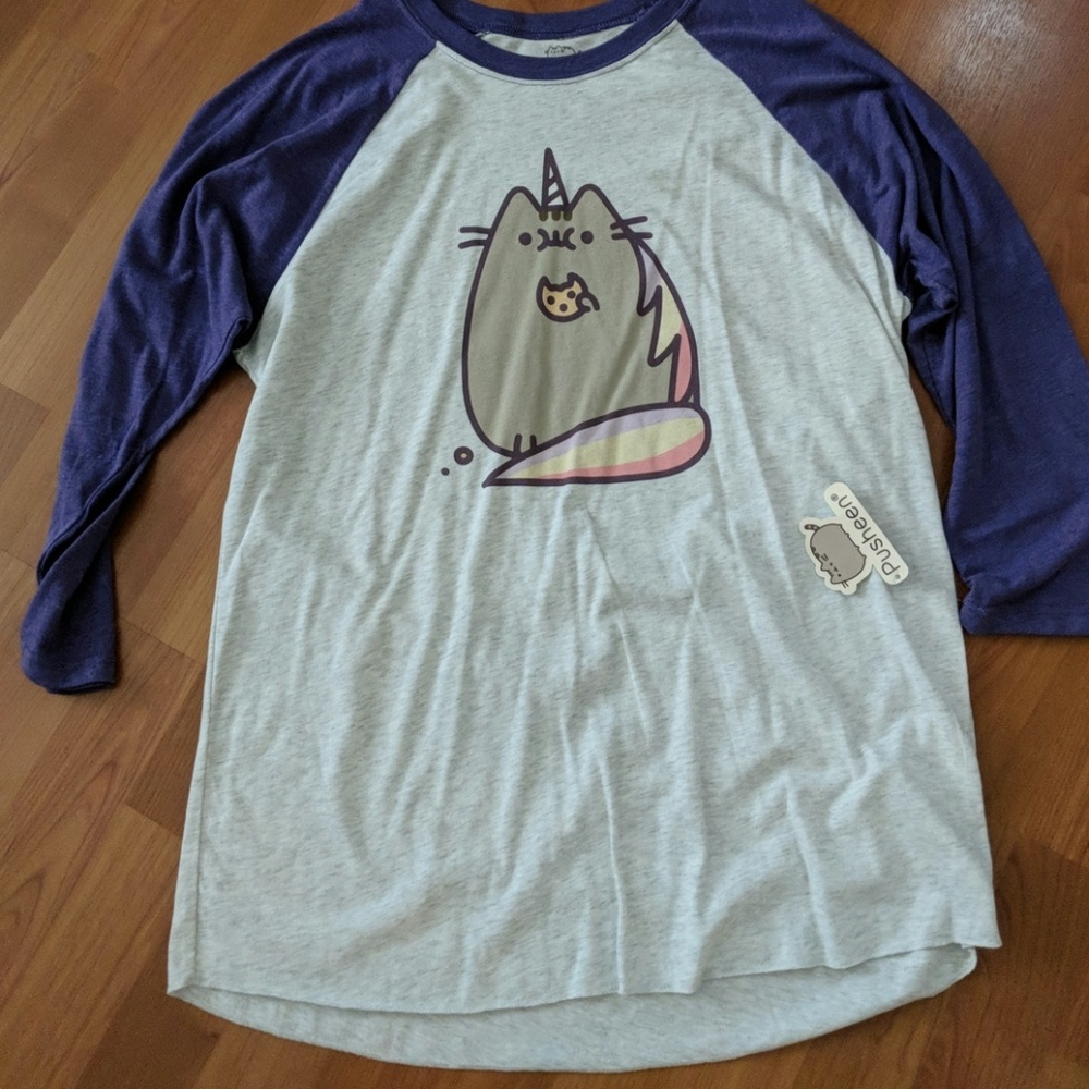 Pusheen unicorn baseball t-shirt